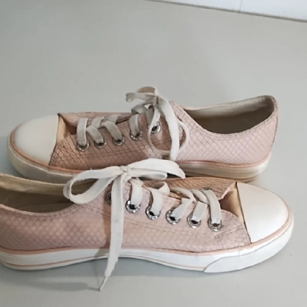 2 Pair Sneakers - Pink and White Rhinestone Sho- String Eyelets 8